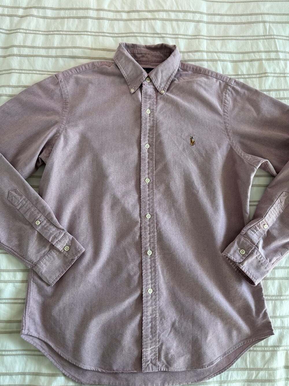 Ralph Lauren Men Purple Long Sleeve Button Down Cotton Oxford Shirt Medium
